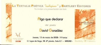 INVITACIÓN DE DAVID GONZÁLEZ